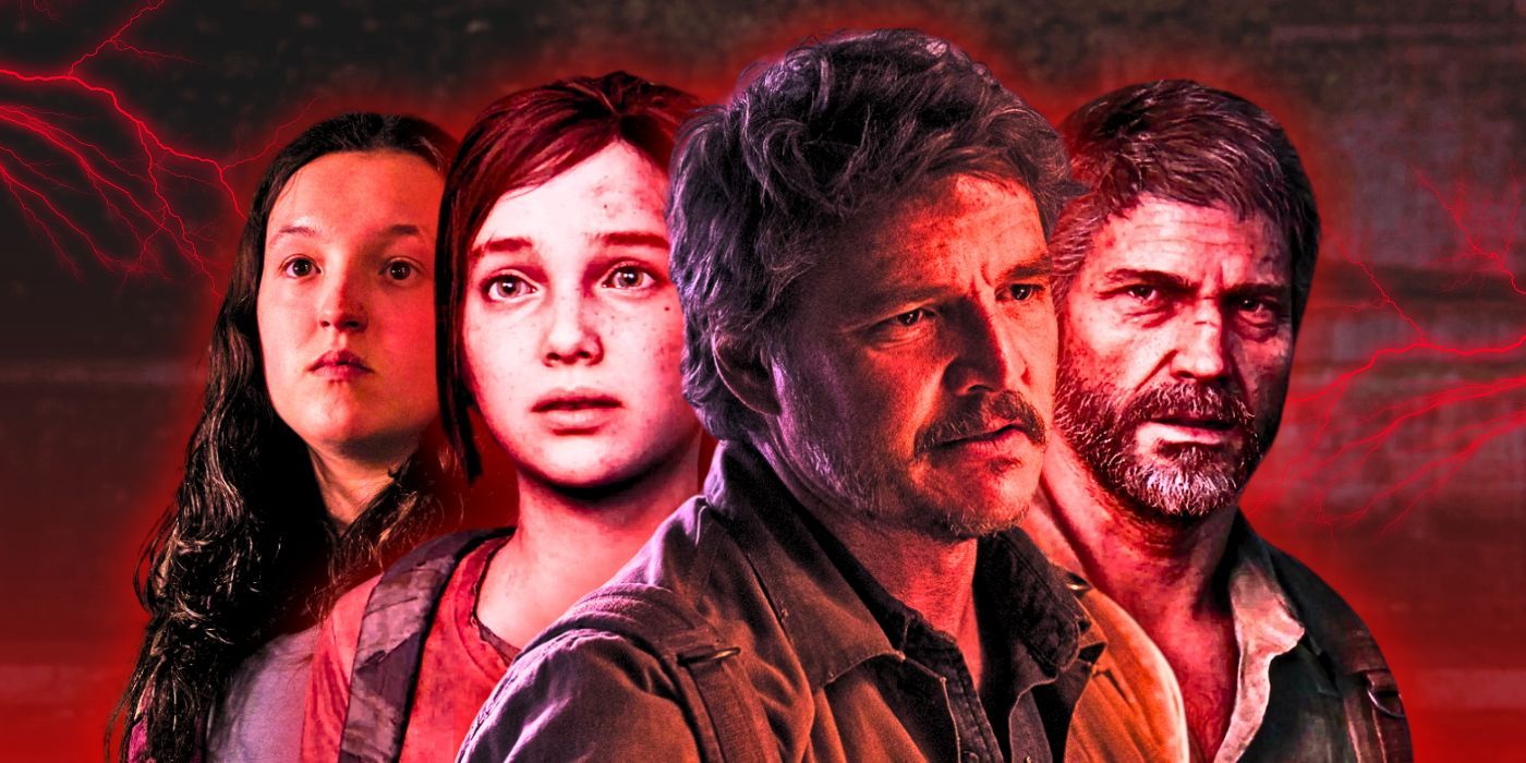 Ellie (Bella Ramsey) and Joel (Pedro Pascal) in live-action and video game form in The Last of Us