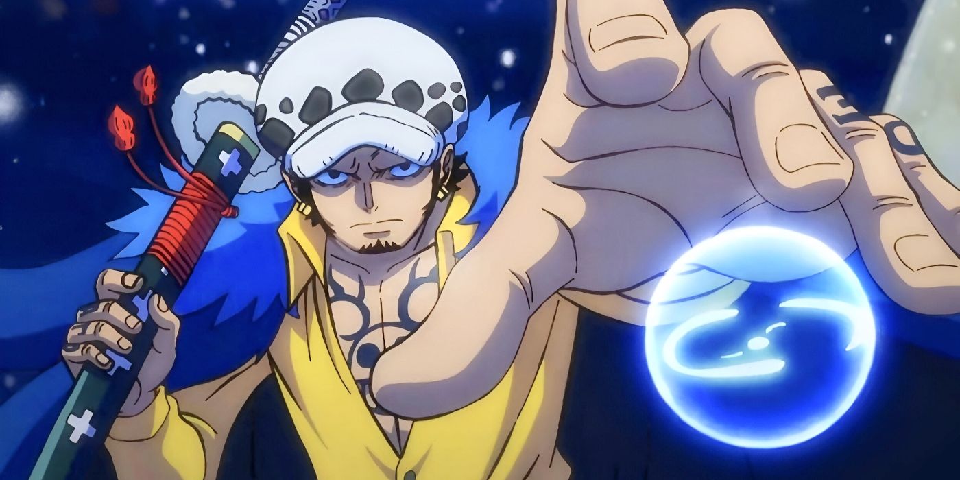 Trafalgar Law summons a room using his Devil Fruit from One Piece.