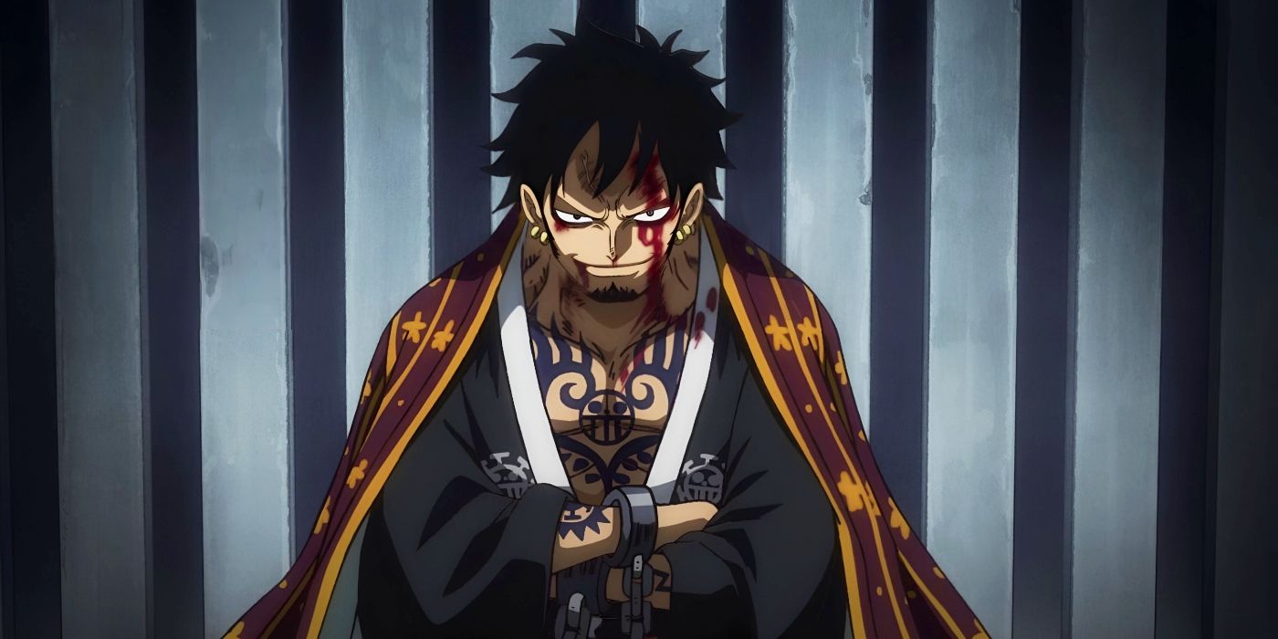 Trafalgar Law is captured by Hawkins and handcuffed from One Piece.
