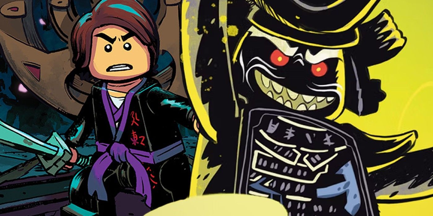 lego ninja shatterspin garmadon look scared next to his evil self