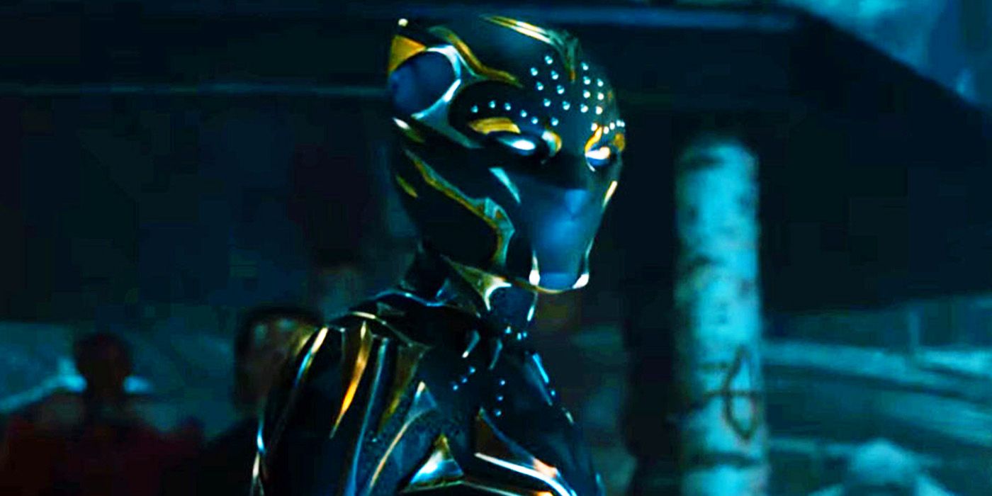 Letitia Wright's Shuri's Black Panther in first costume in Black Panther Wakanda Forever