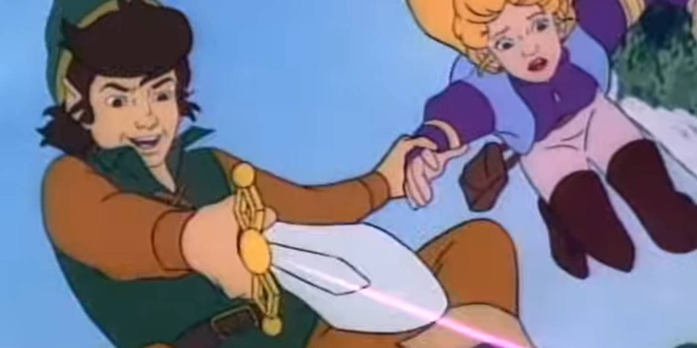 Link e Zelda no desenho animado The Legend of Zelda de 1989