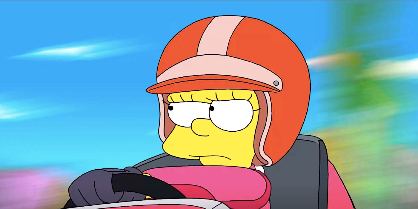 Lisa drives a go kart confidently in The Simpsons season 35 episode 12