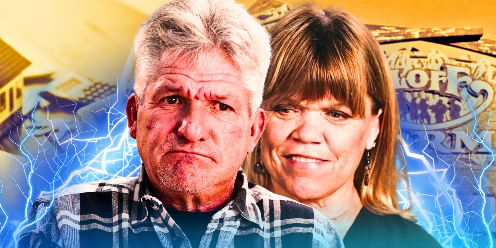 Little People, Big World's Matt and Amy Roloff, with the Roloff Farm sign behind them