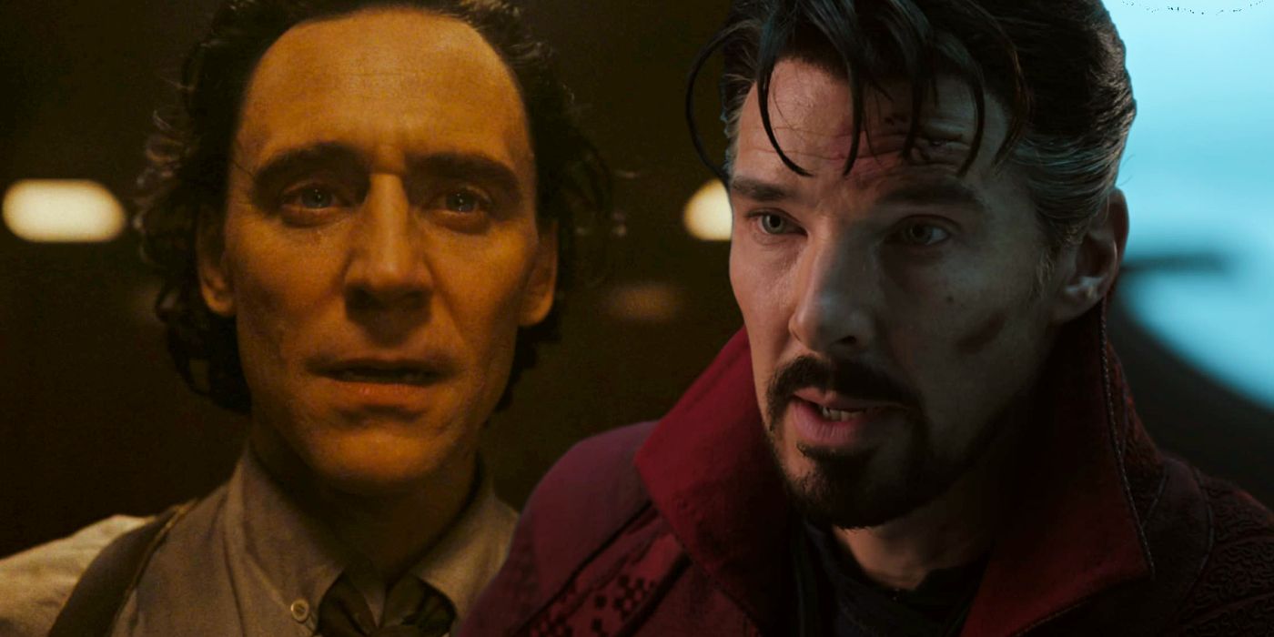 Loki (Tom Hiddleston) in Loki season 2 and Doctor Strange (Benedict Cumberbatch) in Doctor Strange in the Multiverse of Madness MCU slowdown