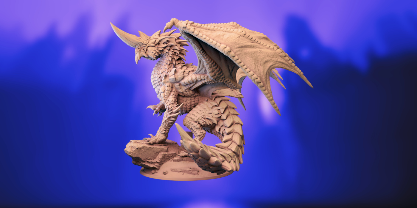 Lord of the Print Blue Dragon DnD Miniature
