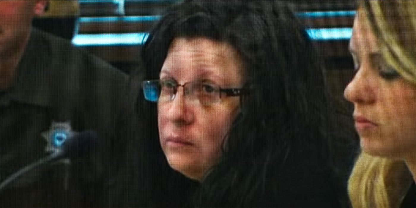 Lover Stalker Killer Liz Golyar with her lawyers in stock footage