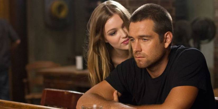 Lucas and Rebecca at a bar in Banshee