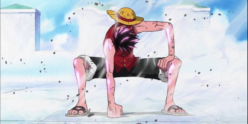 Luffy uses Gear 2 at Enies Lobby in One Piece