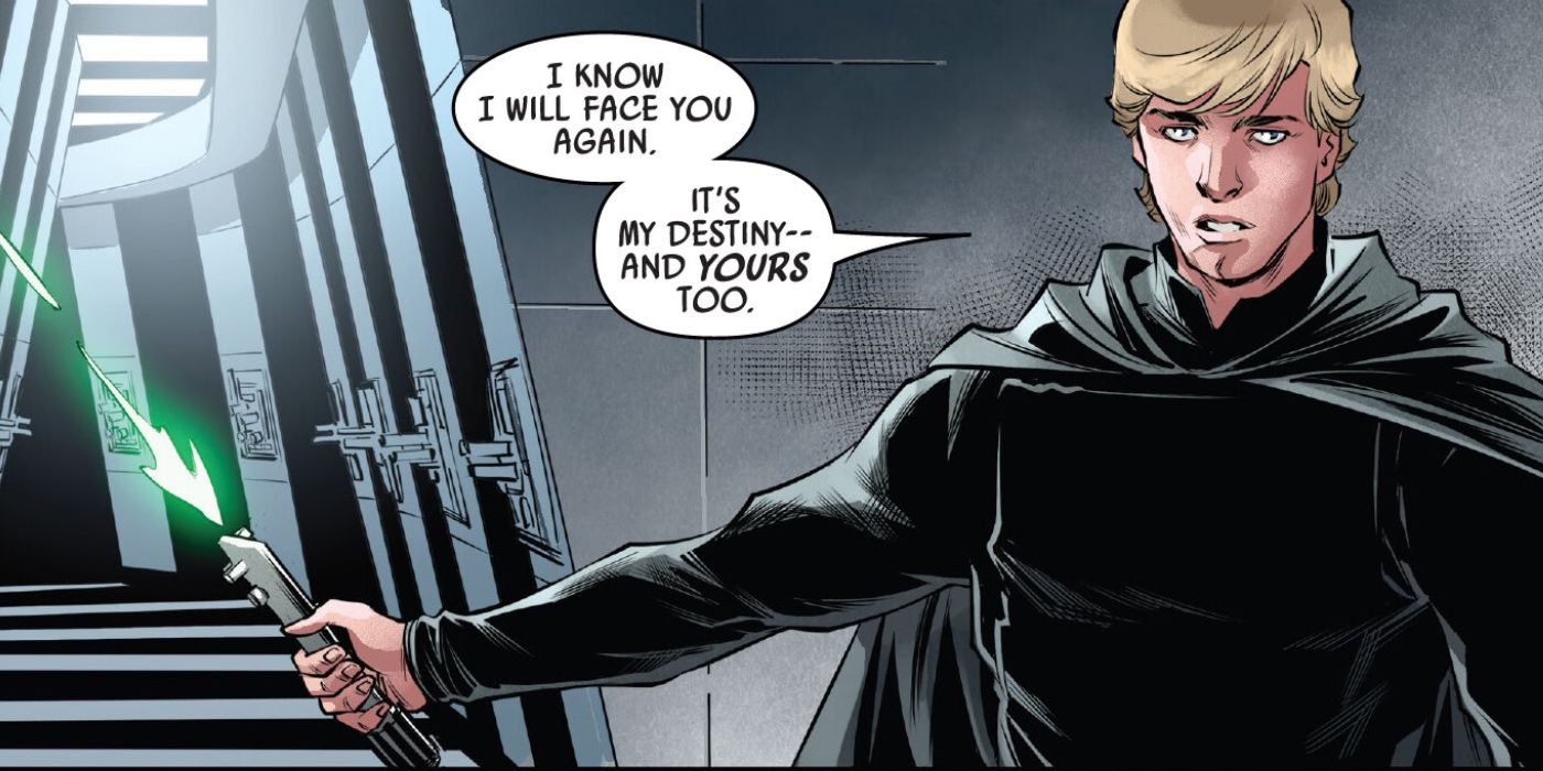 Luke enfrentando Vader em Force Vision em Star Wars #43