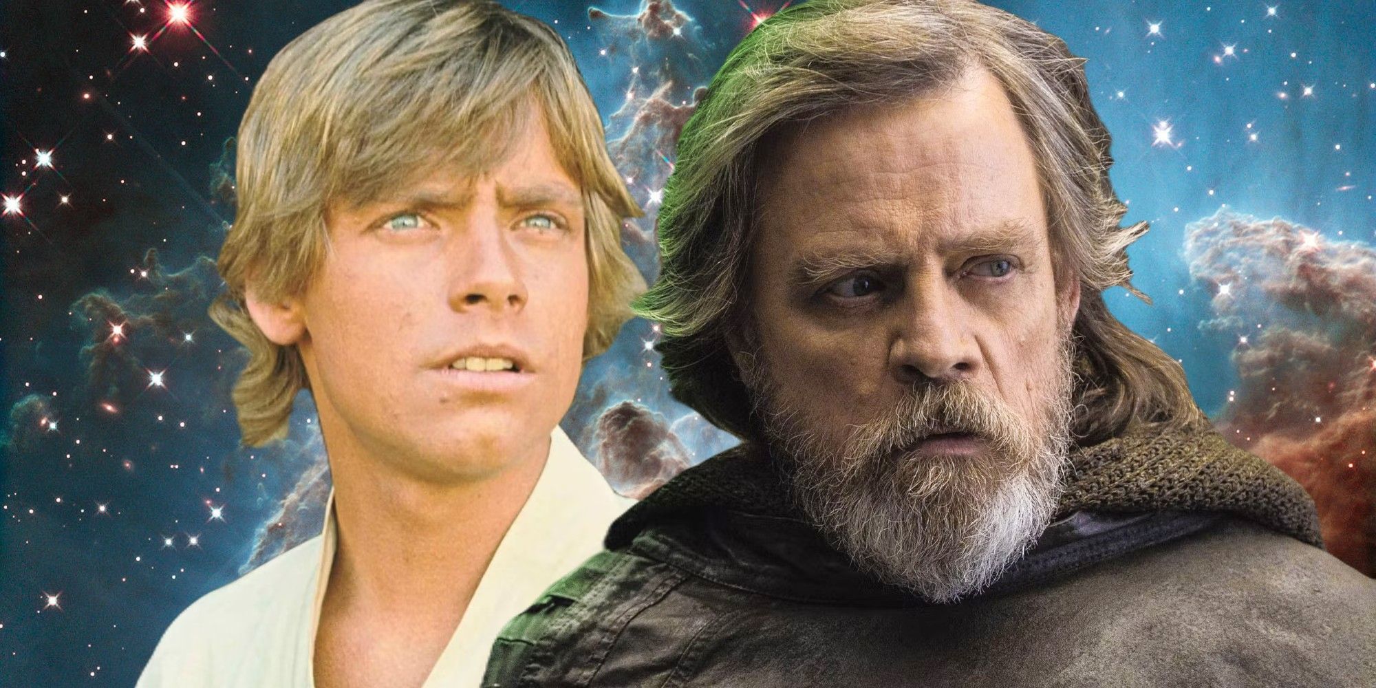 Luke Skywalker (Mark Hamill) in Star Wars and Star Wars: Episode VIII - The Last Jedi