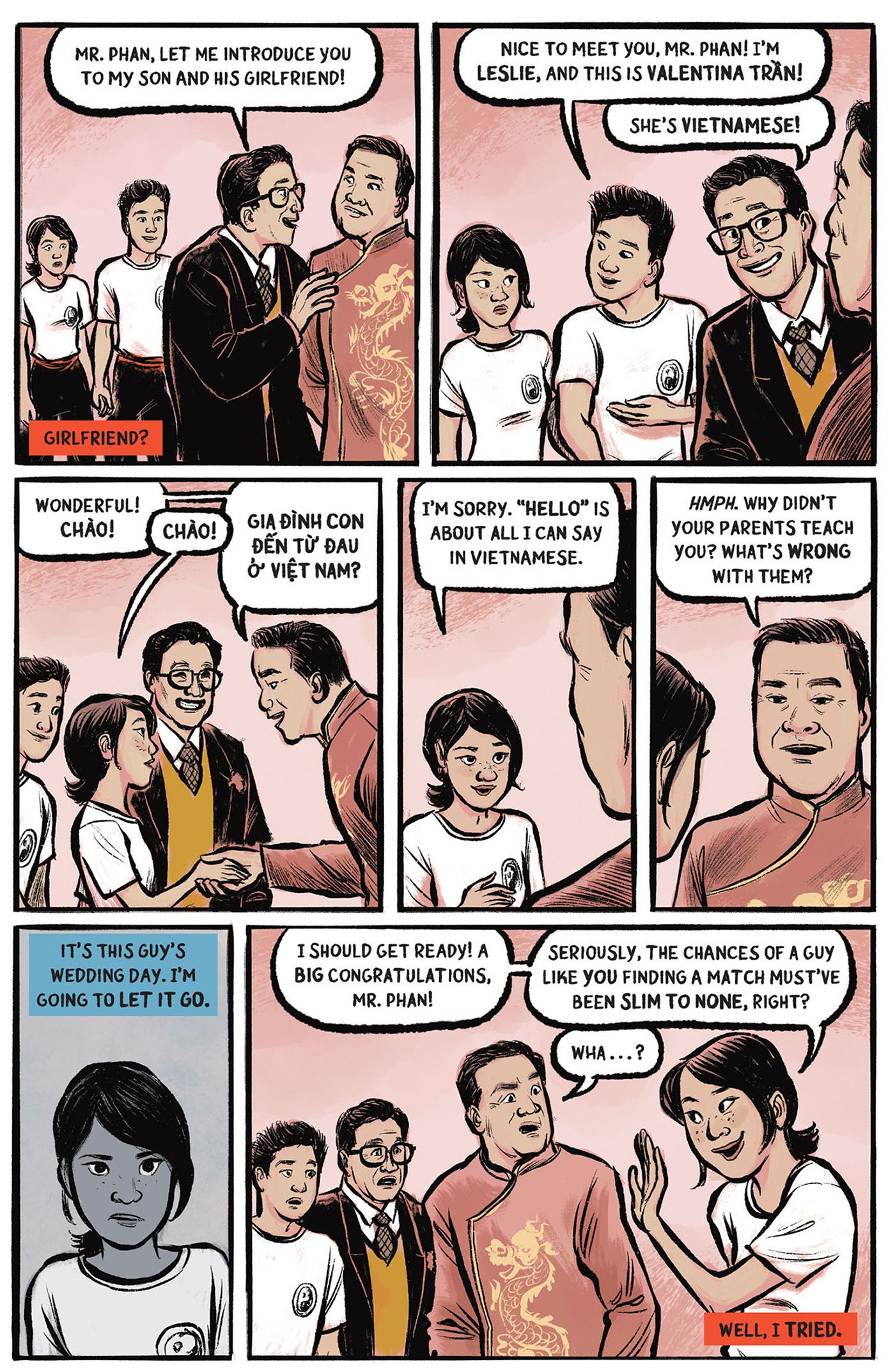 História de amor do Ano Novo Lunar - Painéis de quadrinhos: Valentina não fala vietnamita