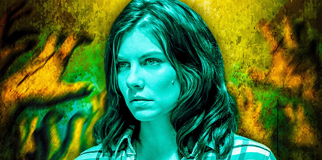 Custom image of Maggie with walker hands reaching around her in The Walking Dead
