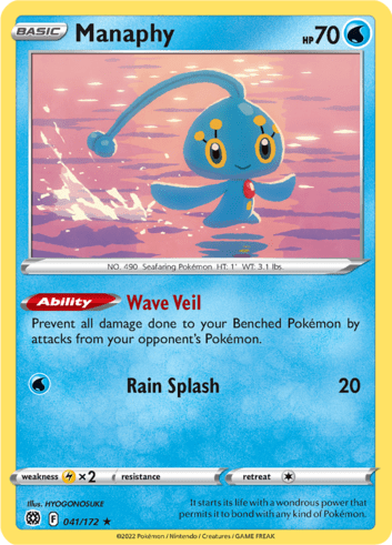 A Manaphy card from Pokemon TCG Brilliant Stars.