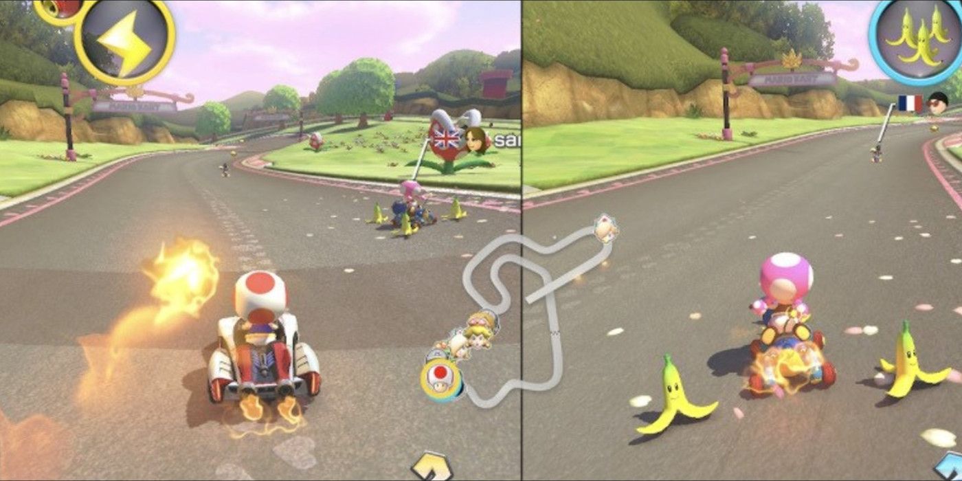 Mario Kart bananas on kart. 