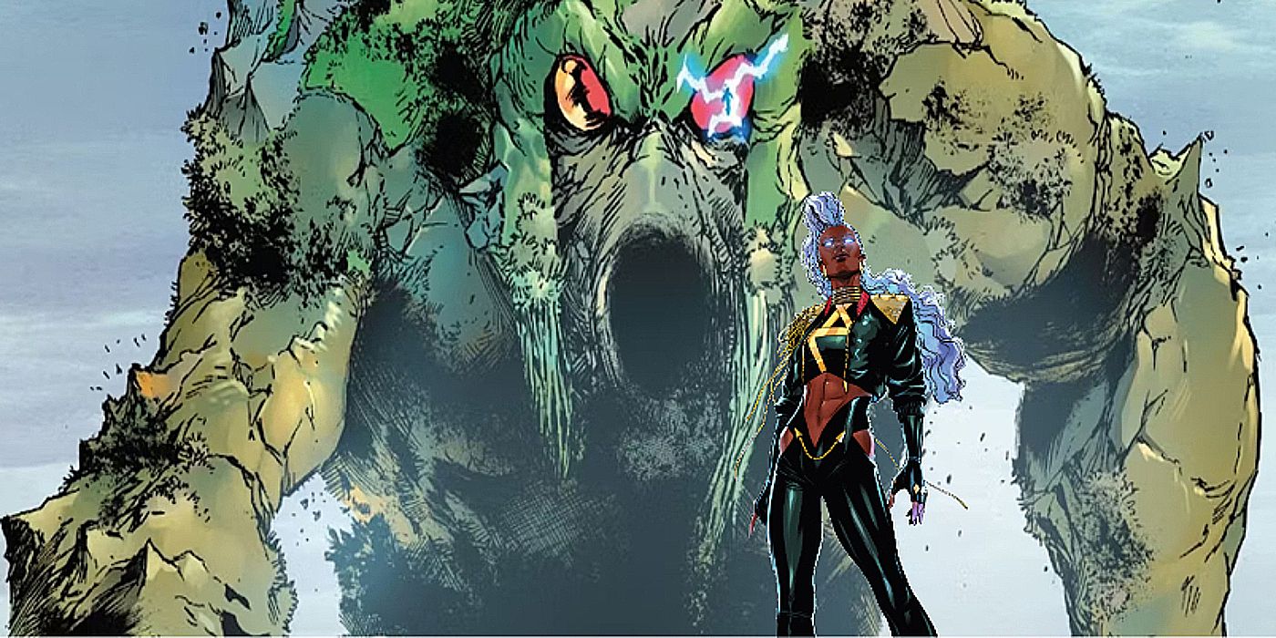 Marvel’s new tallest mutant Kaorak, with an image of Storm in the foreground for scale