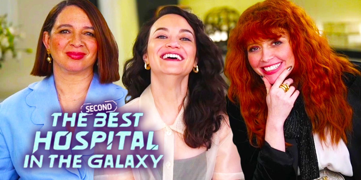 Edited image of Maya Rudolph, Natasha Lyonne & Cirocco Dunlap during The Second Best Hospital In The Galaxy interview