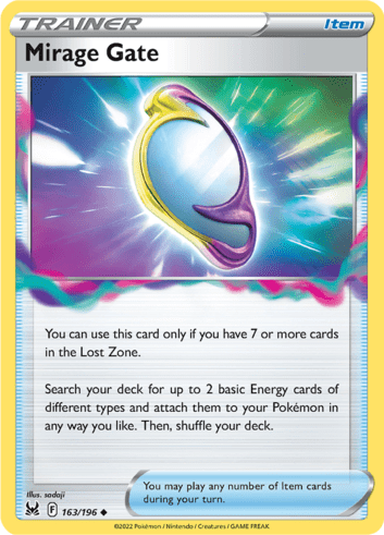 A Mirage Gate card from Pokemon TCG.