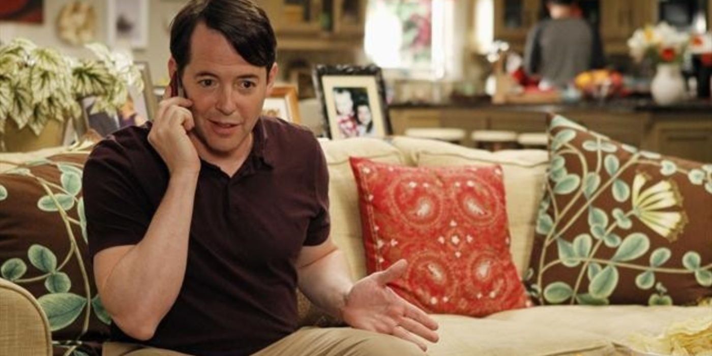 Dave (Matthew Broderick) on the phone in Modern Family
