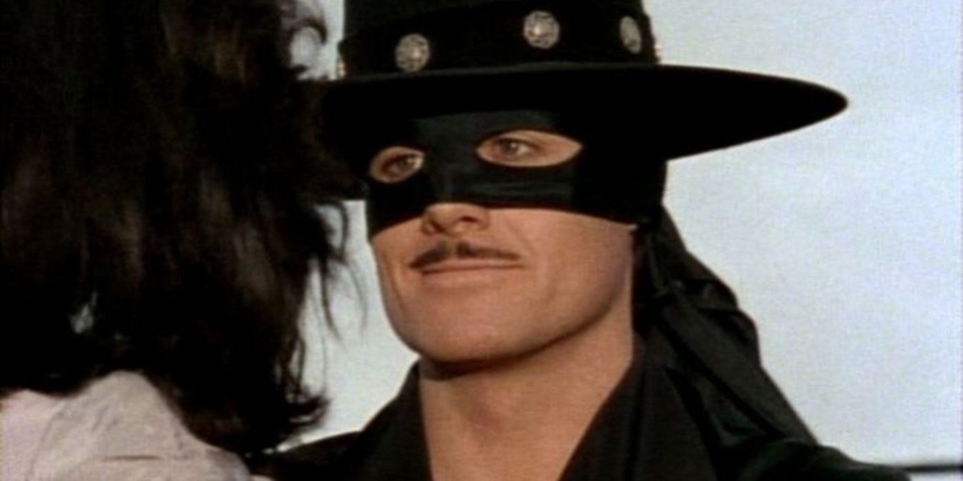Duncan Regehr wearing a mask and smiling in Zorro.