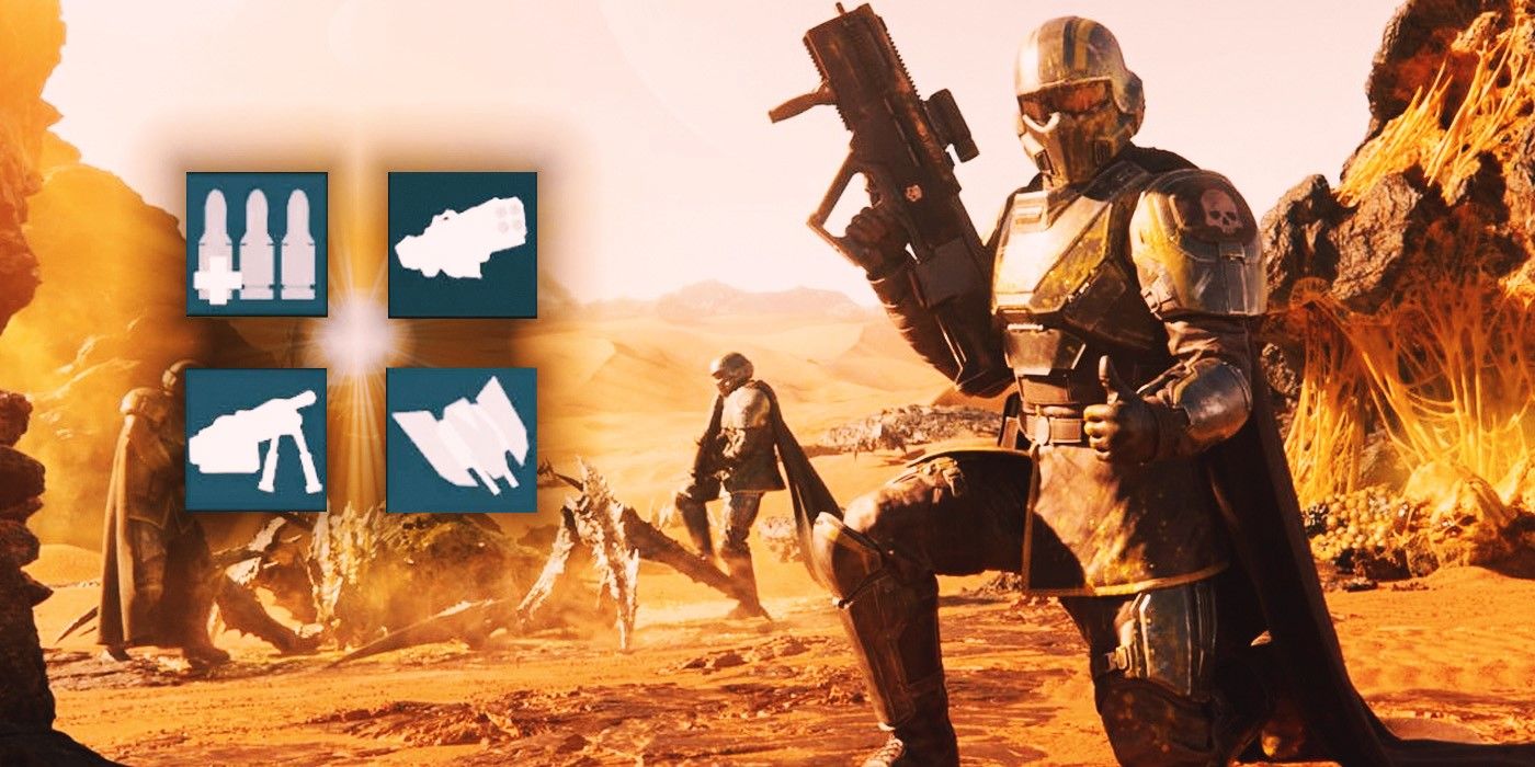 Multiple Stratagems from Helldivers 2