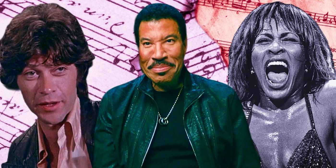 Custom image of (left to right): Robbie Robertson in The Last Waltz, Lionel Richie in The Greatest Nigh in Pop, and Tina Turner in Tina