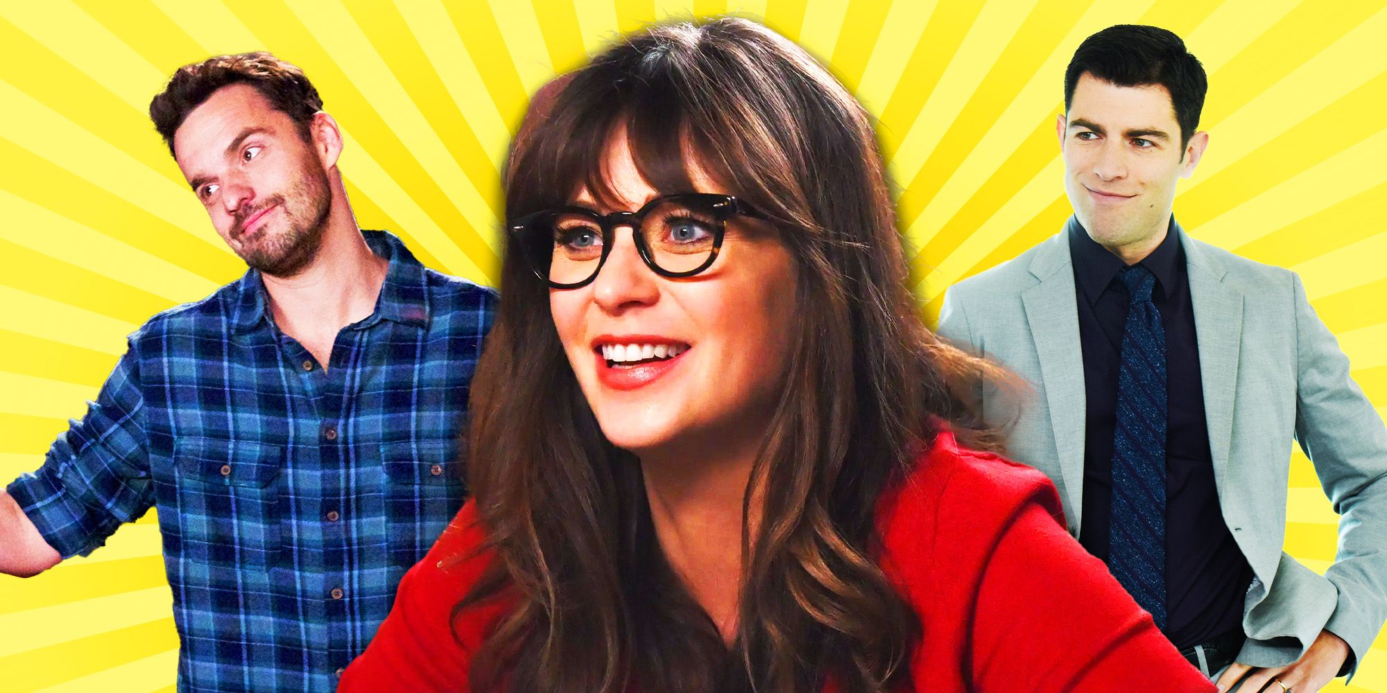 New Girl Jake Johnson as Nick Miller Zooey Deschanel as Jess Day and Max Greenfield as Schmidt