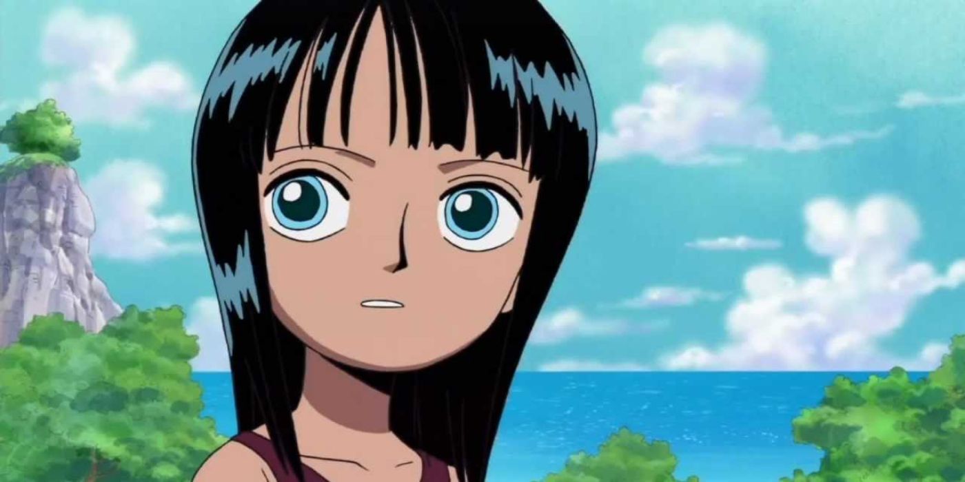 Nico Robin as a kid on Ohara in One Piece.