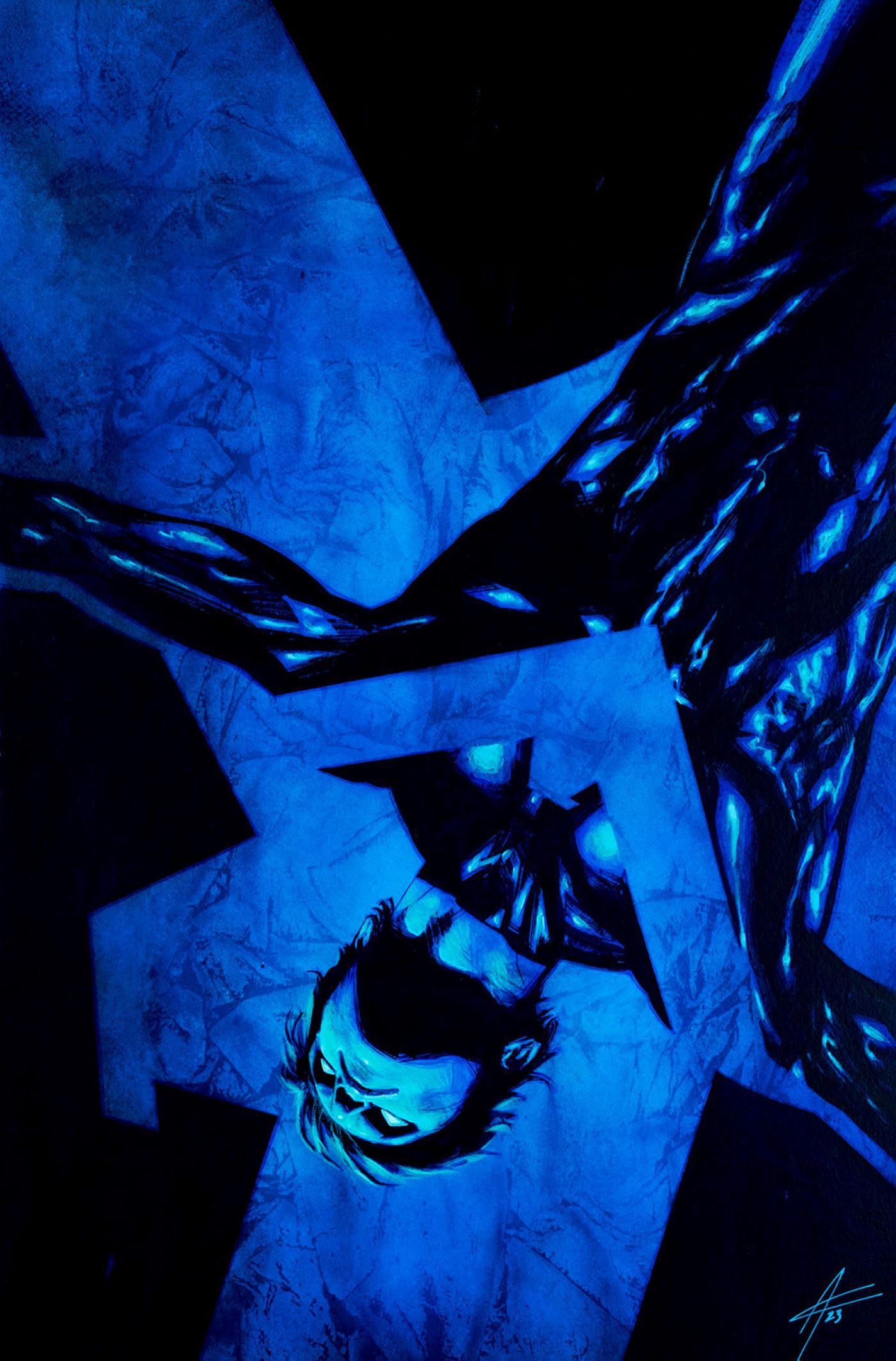 Nightwing 114 1-25 (Campbell) variant cover featuring blue and black colors