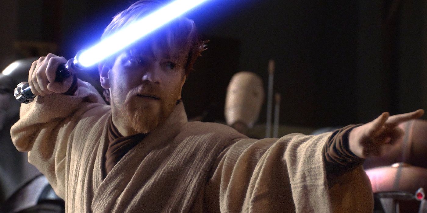 Obi-Wan Kenobi Holding Lightsaber