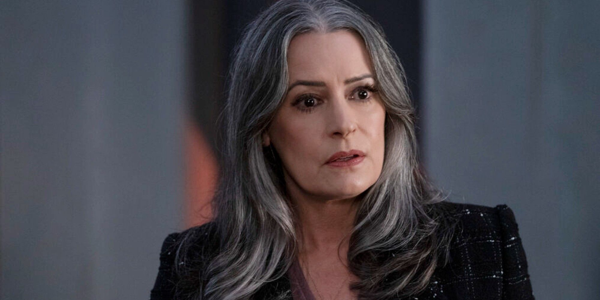 Paget Brewster as Emily Prentiss looking stunned in Criminal Minds Evolution season 1