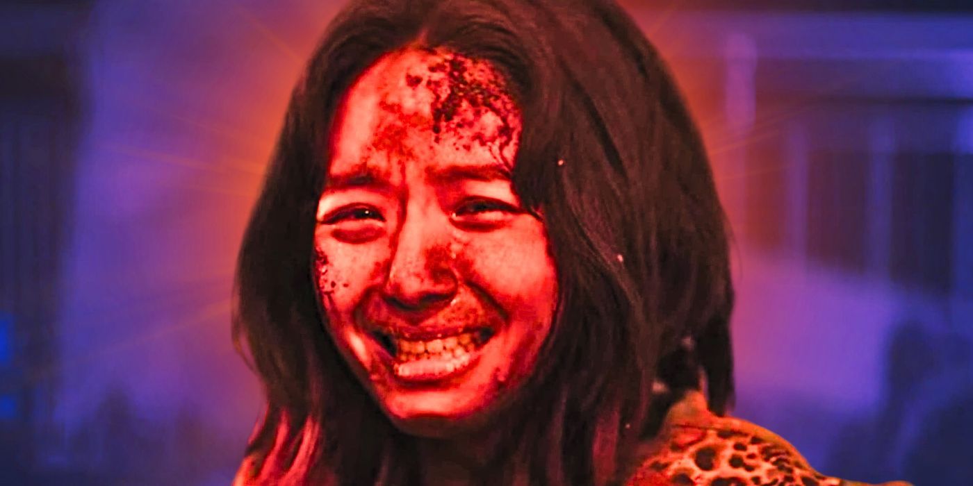 Custom image of Park Gyu-young as Ji-su covered in ashes in Sweet Home