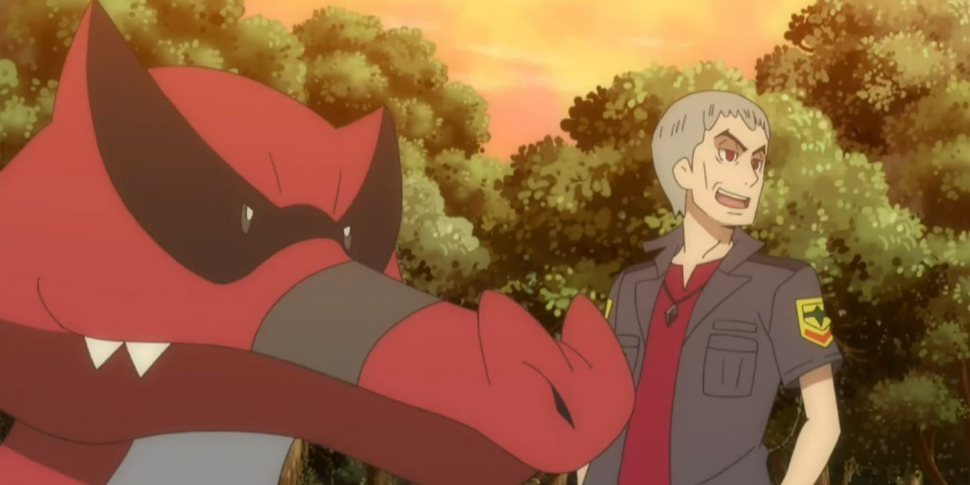 Pokémon: Nanu e seu Krookodile em batalha.