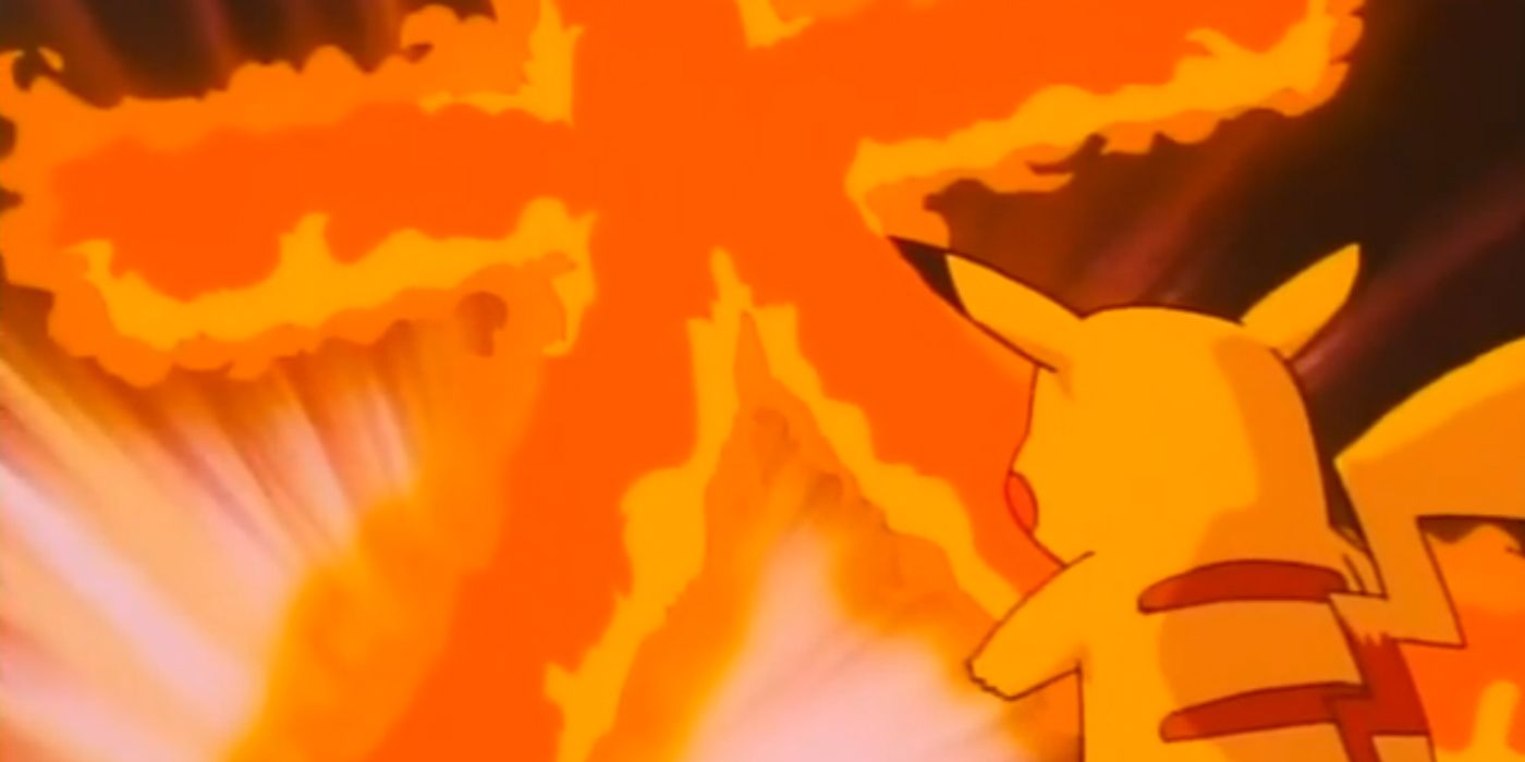 Pokémon: Pikachu preso por Fire Blast
