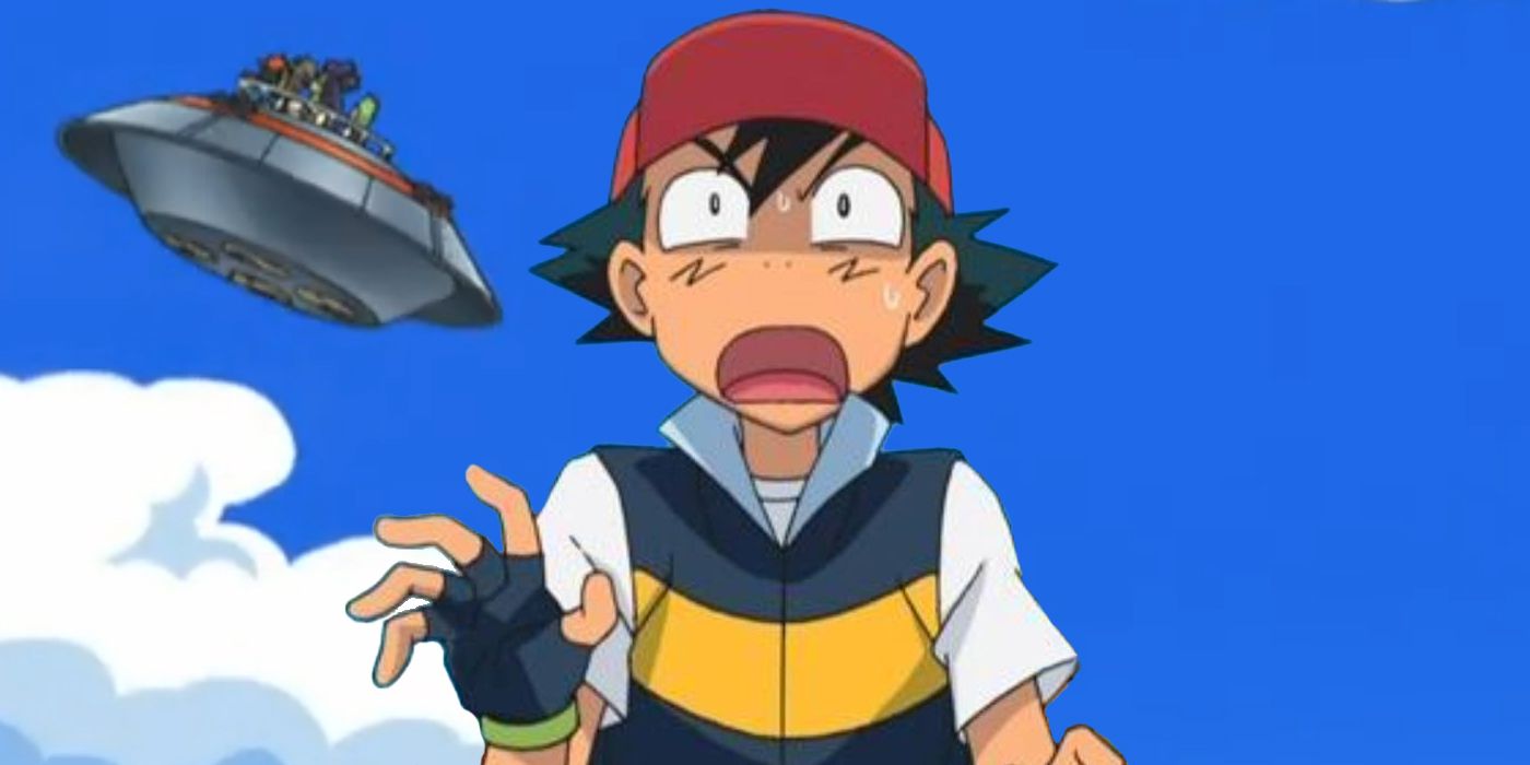 Pokemon: Ash shocked at seeing a UFO.