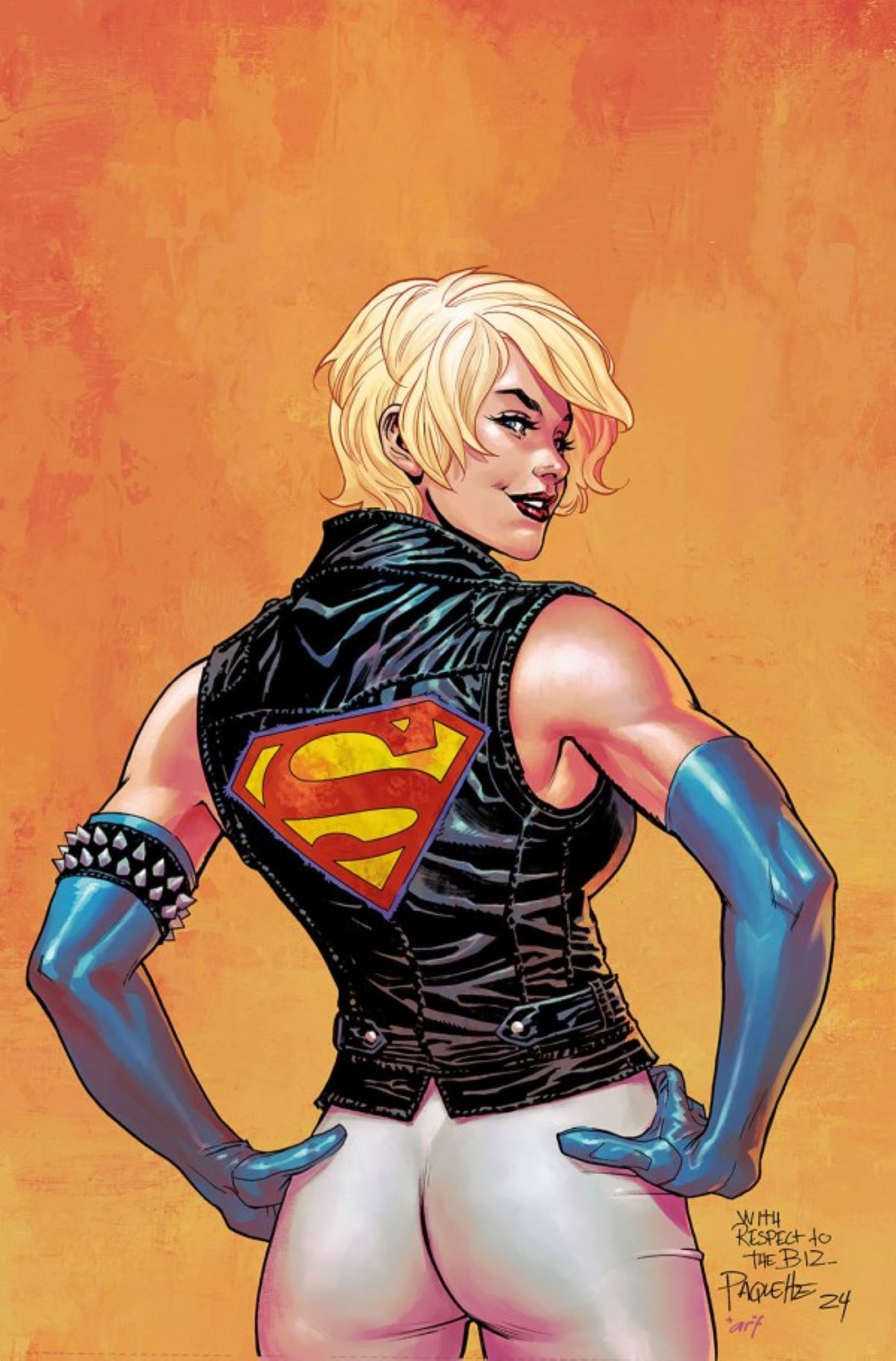 Power Girl #9 wearing a Lobo inspired costume that features the superman creat