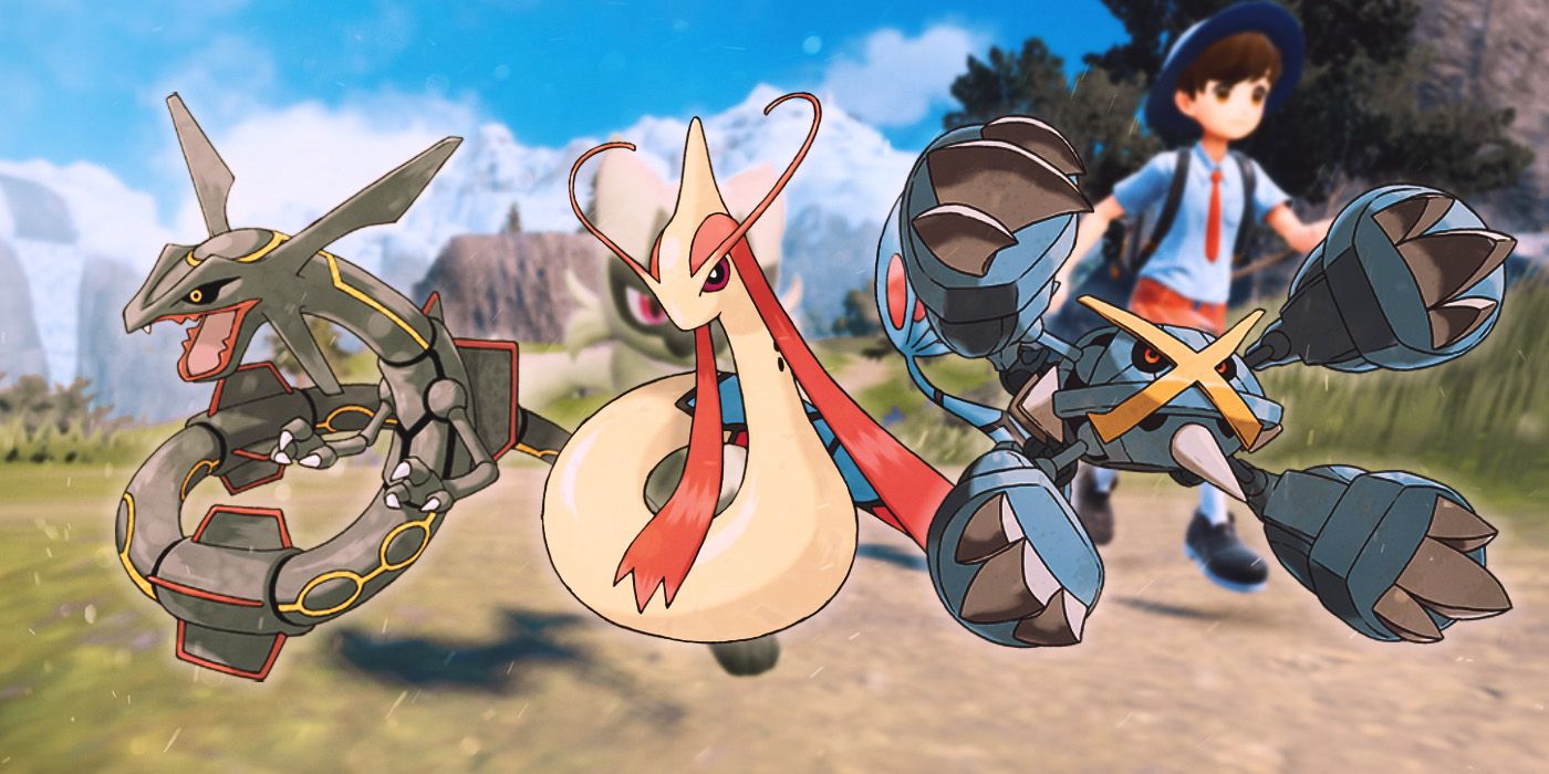 Rayquaza, Metagross, and Milotic from Pokemon.