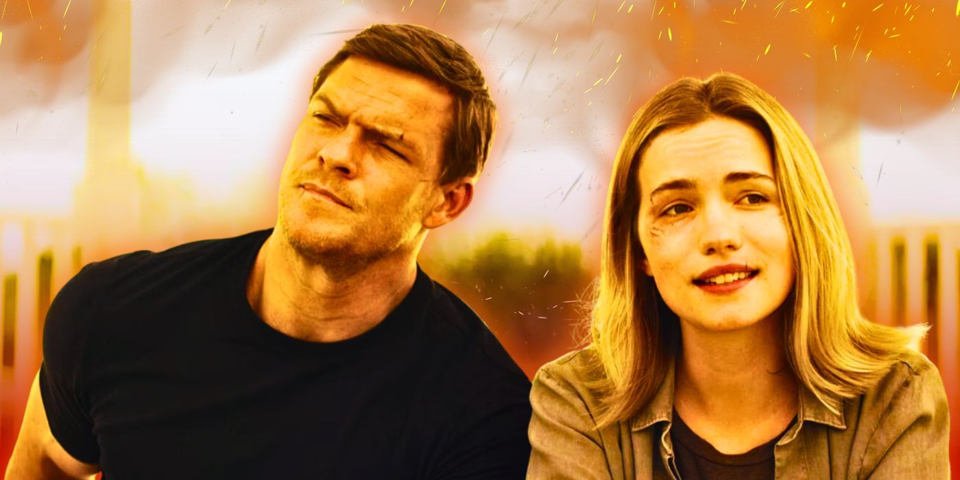 Alan Ritchson as Jack Reacher and Willa Fitzgerald as Roscoe Conklin in Reacher.