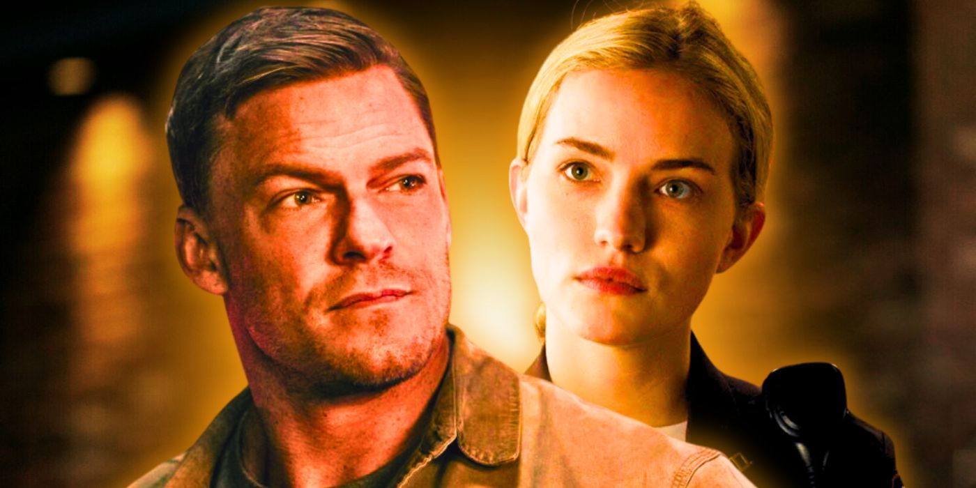 Custom image of Alan Ritchson's Reacher and Willa Fitzgerald as Roscoe Conklin in Reacher