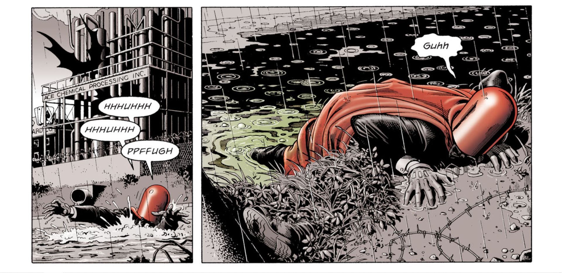 Red Hood Crawls Out of Chemical Bath DC