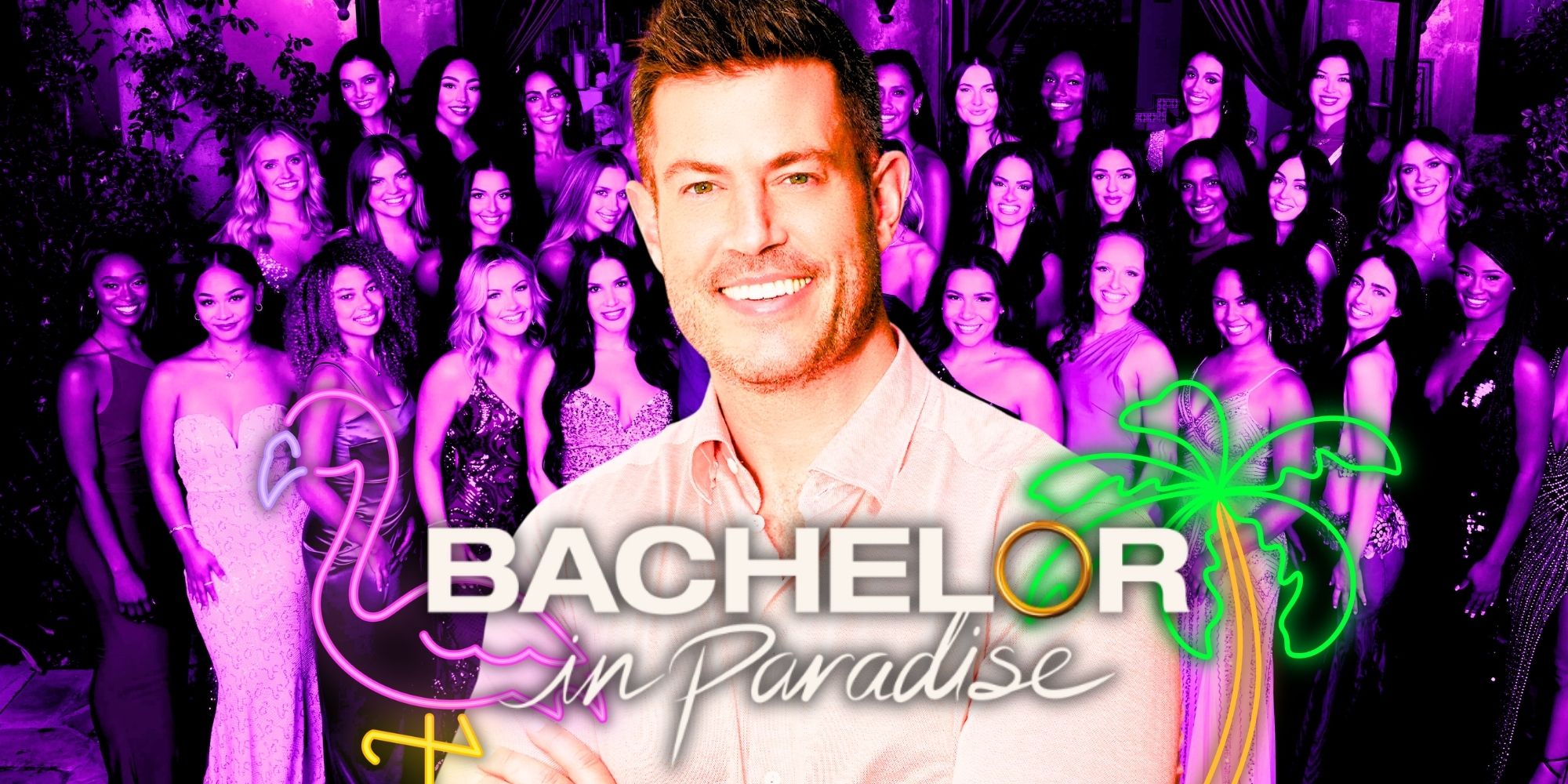 Bachelor in paradise host Jesse palmer with The Bachelor 28 cast