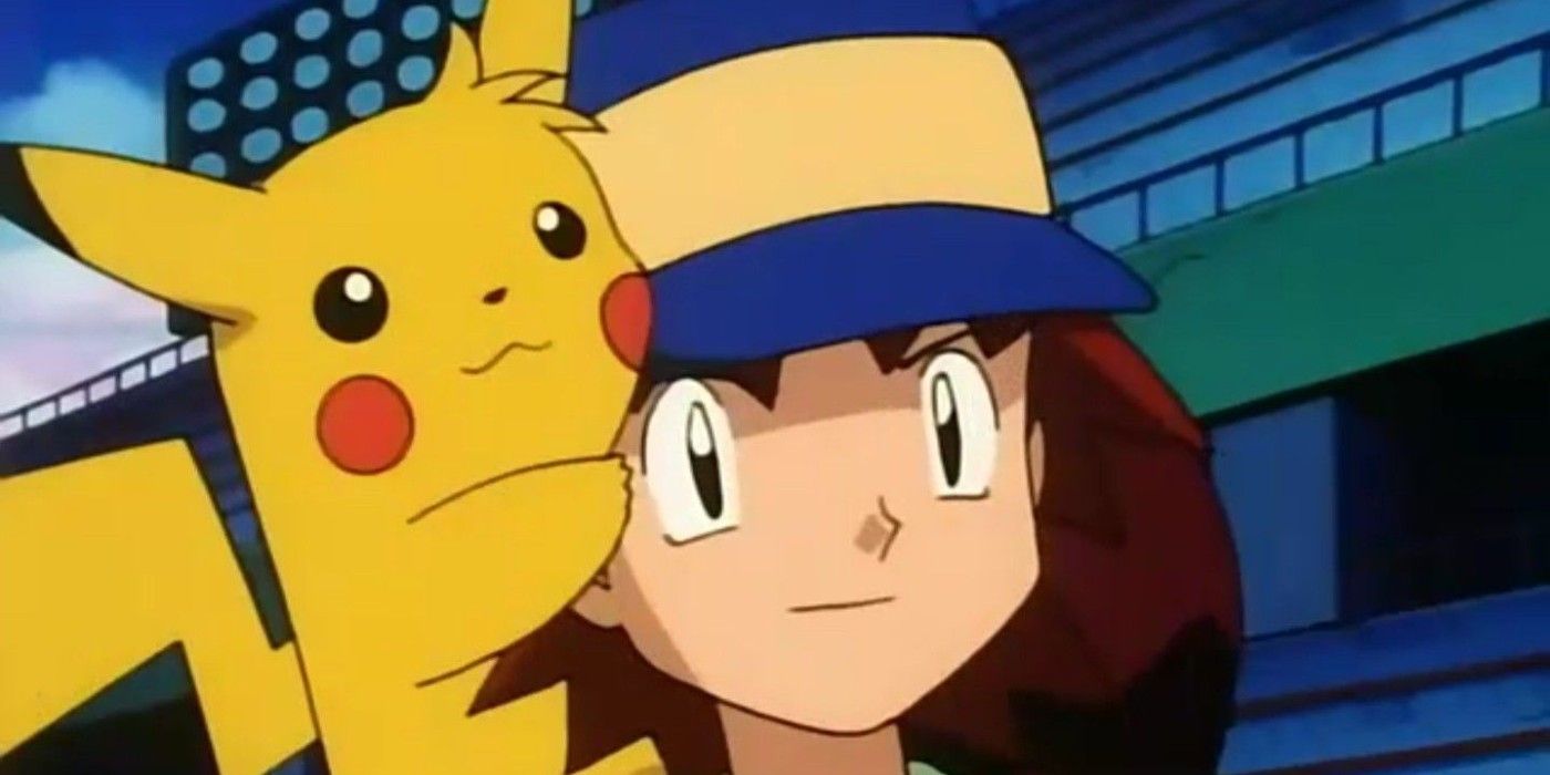 Ritchie, Ash's friend and rival in Pokemon, with his Pikachu Sparky