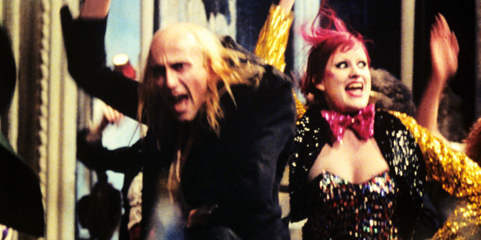 Riff Raff and Columbia doing the Time Warp in Rocky Horror Picture Show