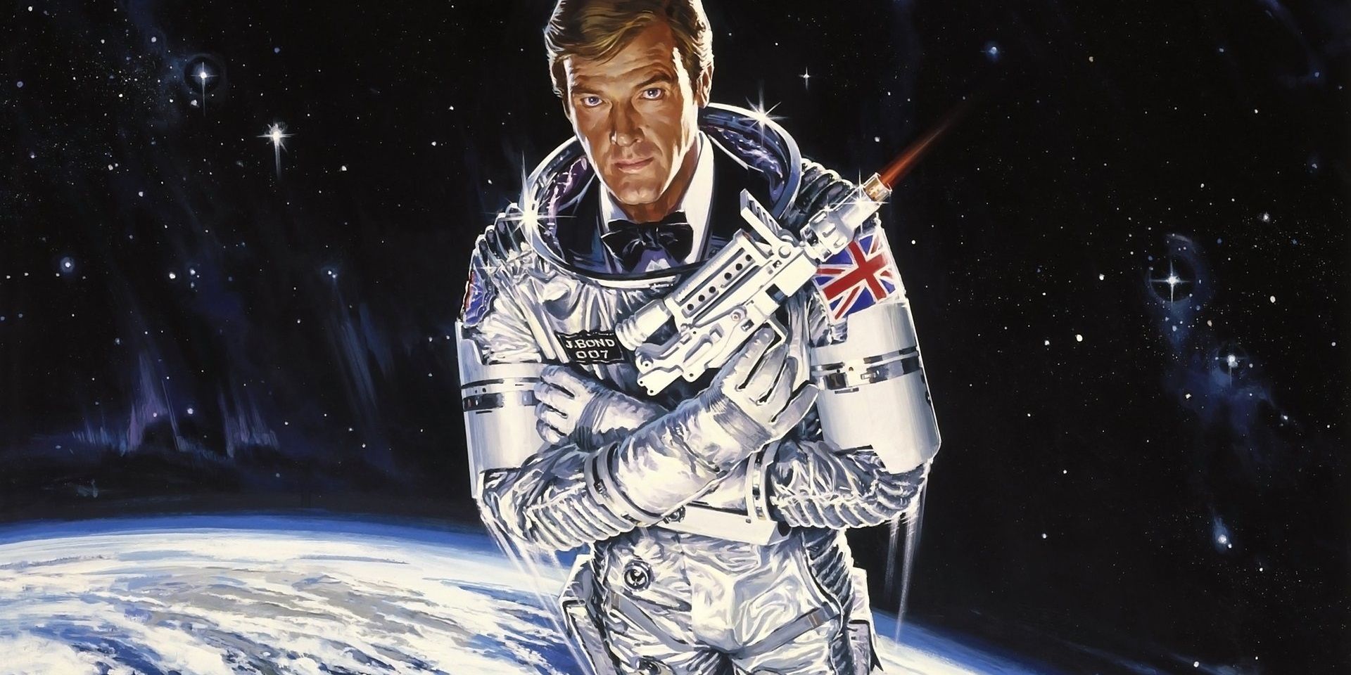 Roger Moore on the poster for Moonraker