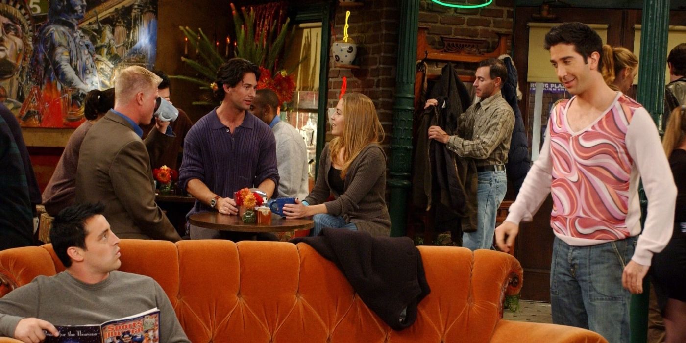 Ross Geller in Rachel's shirt in Friends.