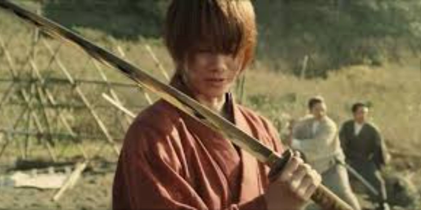 Kenshin with a sword in Rurouni Kenshin- The Final (2021)