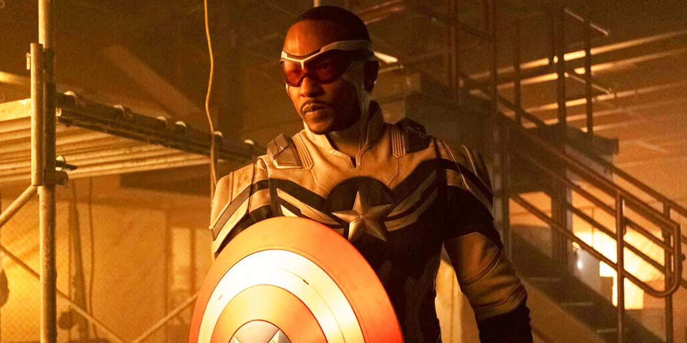 Sam Wilson's Captain America with suit and shield in The Falcon and the Winter Soldier