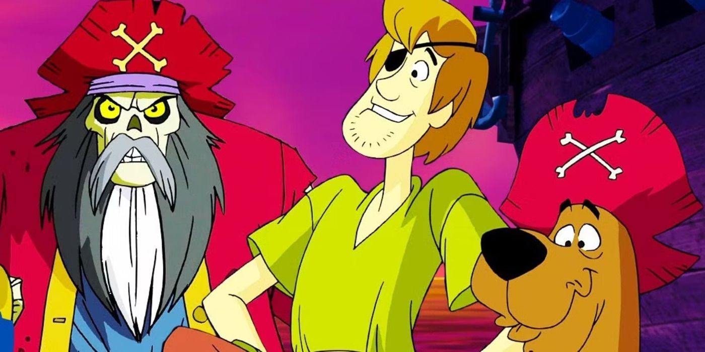 Scooby-Doo! Pirates Ahoy! Shaggy and Scooby dressed a pirates with a ghost pirate