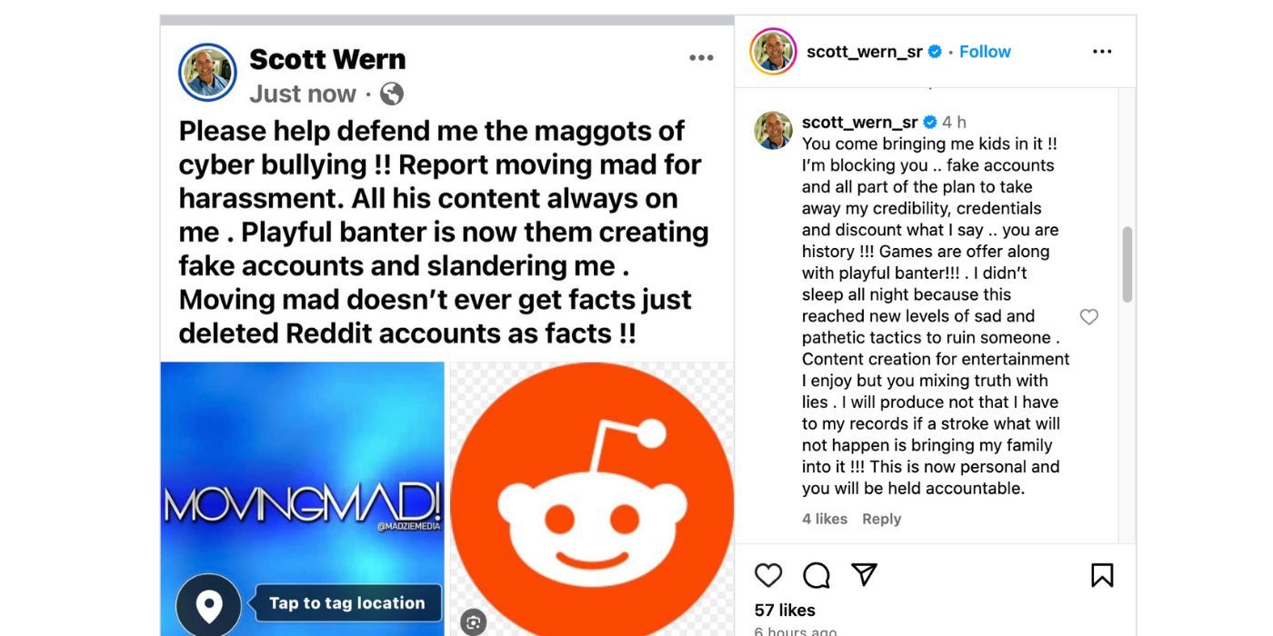 Scott Wern in 90 Day Fiance on Instagram bashing critics