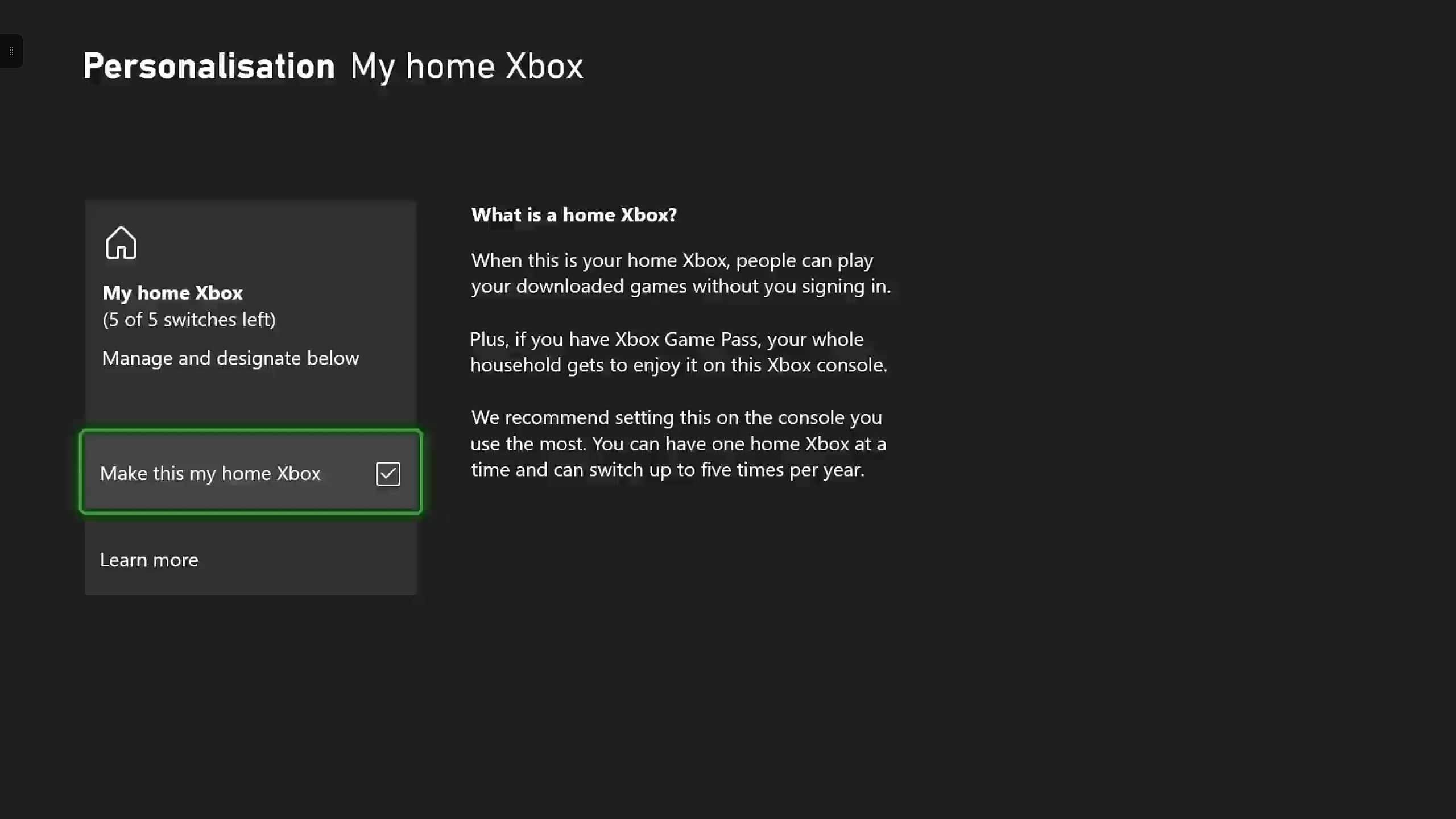 Xbox make home store xbox